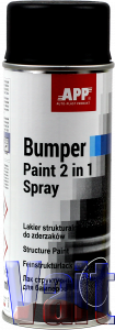 Купить 020811 Фарба для бамперів в аерозолі <APP Bumper Paint 2 in 1>, чорна - Vait.ua