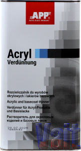 Купить 030130 Розчинник нормальний APP до акрилових та базових продуктів <APP-2K-Acryl-Verdünnung-AVN> нормальний, 5л - Vait.ua