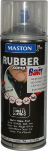Купить Синтетичне гумове покриття Maston RUBBERcomp "Чорний напівглянсовий" в аерозолі, 400мл - Vait.ua
