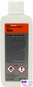 Купить 197250, Tex, Koch Chemie, TINTEN & KULI-EX, Очищувач плям зі шкіряних поверхонь, 0,25л - Vait.ua