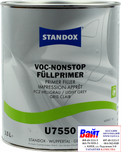 Купить Standox VOC Nonstop Primer Filler U7550 White Ґрунт-наповнювач, білий, (3,5л), 02078051, 78051, 4024669780512 - Vait.ua