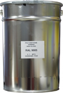 Купить Емаль поліуретанова RAL 9005 в комплекті з затверджувачем та розчинником, тара 15л. - Vait.ua