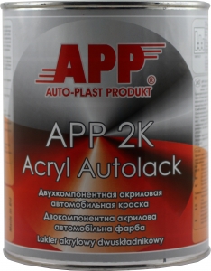 Купить 601 Двокомпонентна акрилова автоемаль APP "Чорна" (1л) у комплекті з затверджувачем (0,5л) - Vait.ua