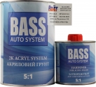 Грунт акриловий BASS HS 5+1 + затверджувач (0,8 л + 0,16 л), сірий