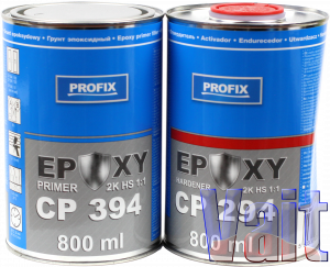 Купить CP394 + CP294 , Profix, Епоксидний ґрунт - наповнювач, CP394 Epoxy 2К HS 1:1, 0,8 л + 0,8 л, сірий - Vait.ua