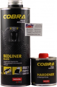Купить COBRA Truck Bedliner Захисне покриття із структурним ефектом на базі поліуретанових смол 2K (0,6 л + 0,2 л), чорне - Vait.ua