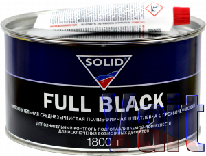 Купить Шпаклівка наповнювача середньозерниста поліефірна Solid Full BLACK, 1,8 кг - Vait.ua