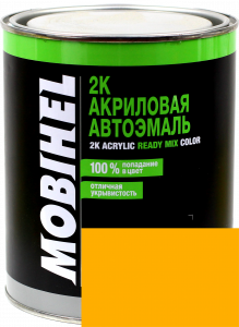 Купить 1035 Емаль акрилова Helios Mobihel "Золотисто-жовта" (0,75л) в комплекті з затверджувачем 9900 (0,375л) - Vait.ua