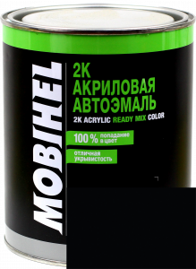 Купить 601 Эмаль акриловая Helios Mobihel "Черная" (0,75л) в комплекте с отвердителем 9900 (0,375л) - Vait.ua