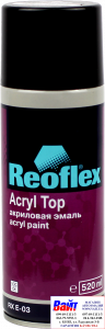 Купить RX E-03 Acryl Top Spray, Reoflex, Однокомпонентна акрилова емаль аерозоль (400 мл), чорний матовий - Vait.ua