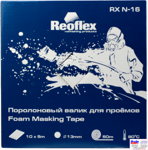 Купить RX N-16 Foam masking tape, Reoflex, Поролоновий валик для прорізів, 5м, упаковка 10шт х 5м, (D 13мм) - Vait.ua