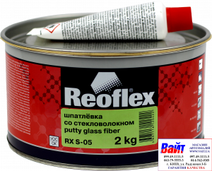 Купить RX S-05 Putty Glass Fiber, Reoflex, Шпаклівка зі скловолокном (2,0 кг), зелена - Vait.ua