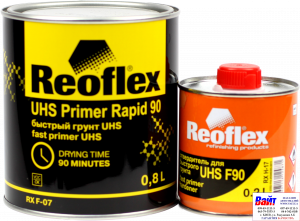 Купить RX F-07 UHS Primer Rapid 90, Reoflex, Двокомпонентний швидкий акриловий ґрунт UHS (0,8л) в комплекті з затверджувачем RX H-17 (0,2л), світло-сірий - Vait.ua