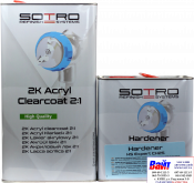 T032050, SOTRO, SOTRO HS Acryl Clearcoat Expert C20, Двухкомпонентный бесцветный акриловый лак с высоким содержанием сухого остатка(HS - High Solid), 5 литров + нормальный отвердитель (T032525)