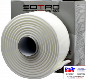 Поролоновый самоклеющийся валик для проемов SOTRO Soft Tape, D13мм, 5м, упаковка 50м