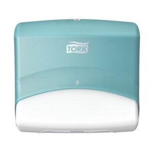 Купить Tork 654000 Настінний диспенсер для матеріалів у серветках. Білий - Бірюзовий - Vait.ua
