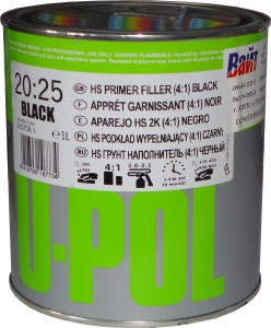 Купить 2К 4:1 Акриловий ґрунт-наповнювач S2025 U-Pol HS чорний, 1л - Vait.ua