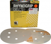 Абразивный диск для сухой шлифовки INDASA RHYNOGRIP PLUS LINE (Плюс линия) 6 отверстий, диаметр 125мм, Р40
