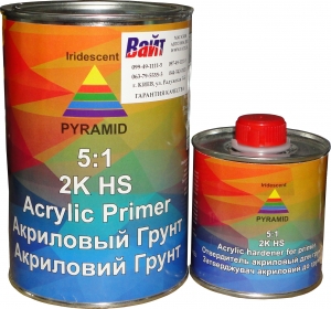 Купить Акриловий ґрунт-наповнювач PYRAMID HS 5:1 (0,8л) + затверджувач (0,16л), білий - Vait.ua