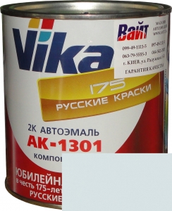 Купить 202 Акрилова автоемаль Vika АК-1301 "Снігово-біла" (0,85кг) у комплекті зі стандартним затверджувачем 1301 (0,21кг) - Vait.ua