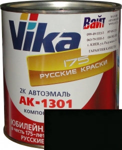 Купить 601 Акрилова автоемаль Vika АК-1301 "Чорна" (0,85кг) у комплекті зі стандартним затверджувачем 1301 (0,21кг) - Vait.ua